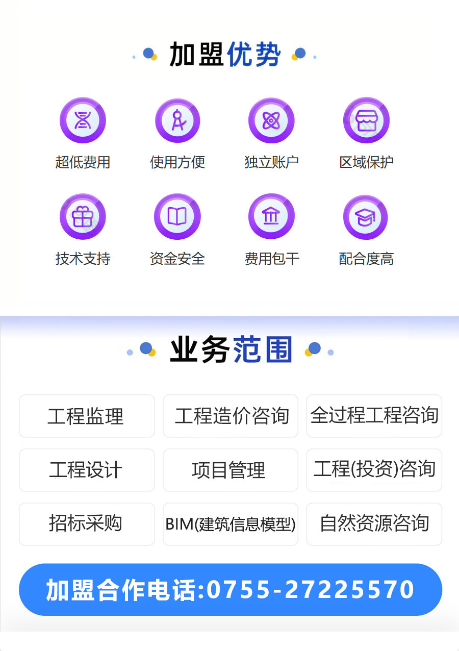 深圳市中安项目管理工程监理造价招商加盟开设分公司详细说明