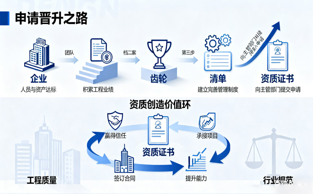 监理资质申请与价值闭环流程图