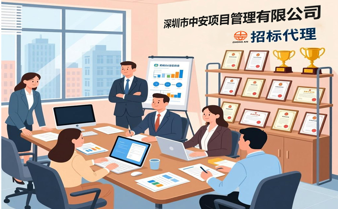 一群招标代理公司员工在会议室开会