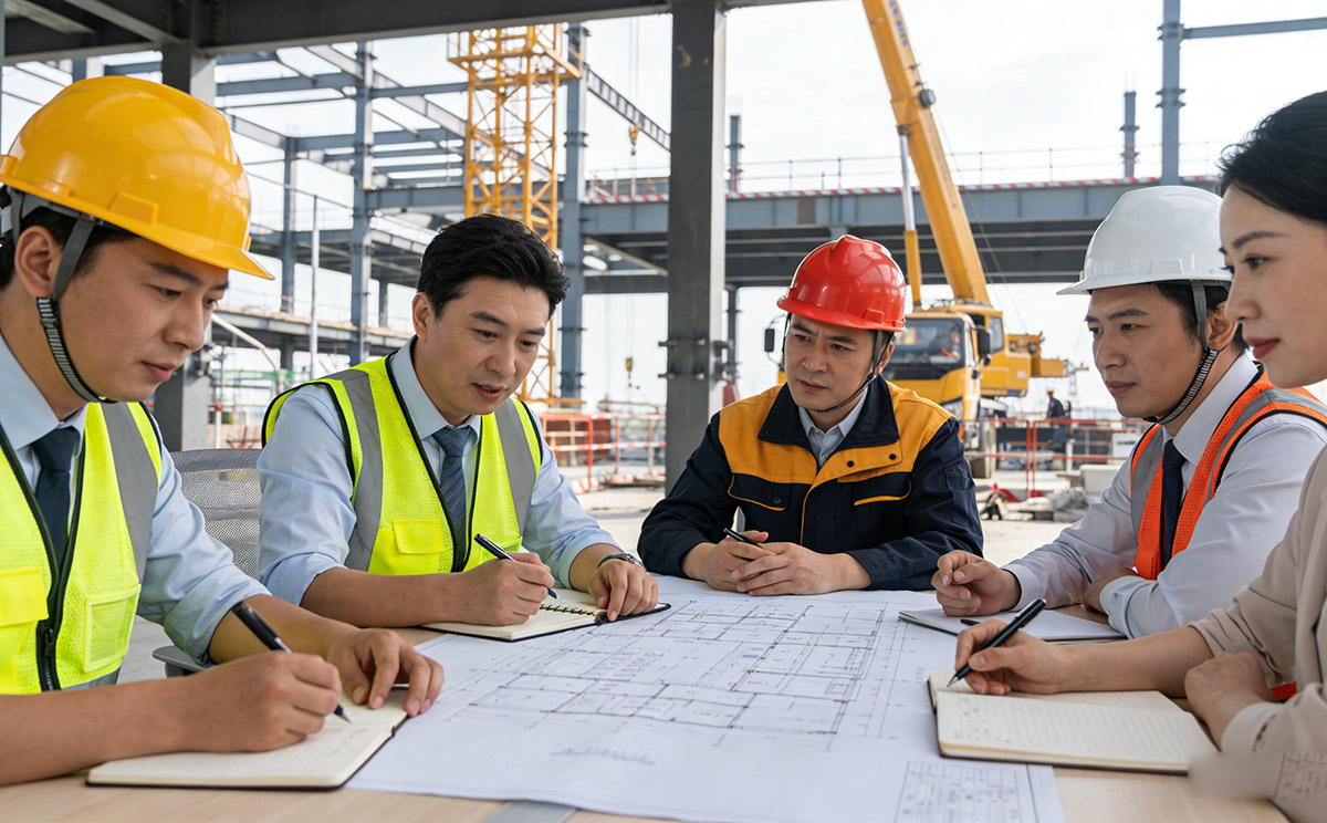 监理公司工程师团队在开会